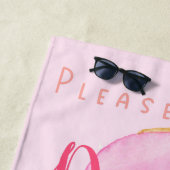 Alsjeblieft Donut Touch - Jouw naam - Funny Pink D Strandlaken (In situ)