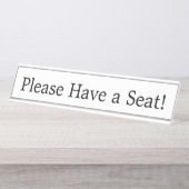 "Alsjeblieft een stoel!" Bureau Naambordje (Voorkant)