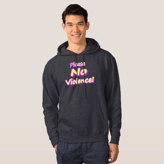 "Alsjeblieft geen geweld!" Cute Design. Nu kopen Hoodie (Voorkant volledig)