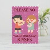 Alsjeblieft geen Valentijnsdag kussen Grappige Car Feestdagenkaart (Staand voorkant)