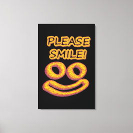 "Alsjeblieft, glimlach!" Cute Design. Bestel nu Canvas Afdruk