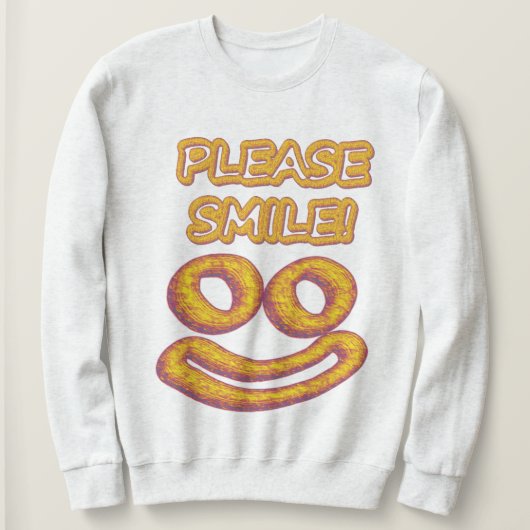 "Alsjeblieft, glimlach!" Cute Design. Bestel nu Trui (Design voorkant)