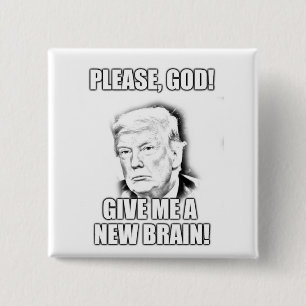 Alsjeblieft, god, geef me een nieuwe hersenuitgave vierkante button 5,1 cm