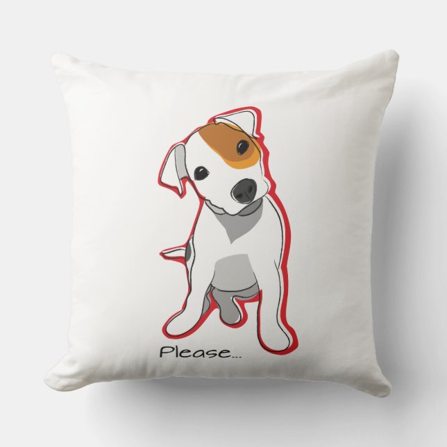 Alsjeblieft Jack Russell Terrier Kussen (Voorkant)