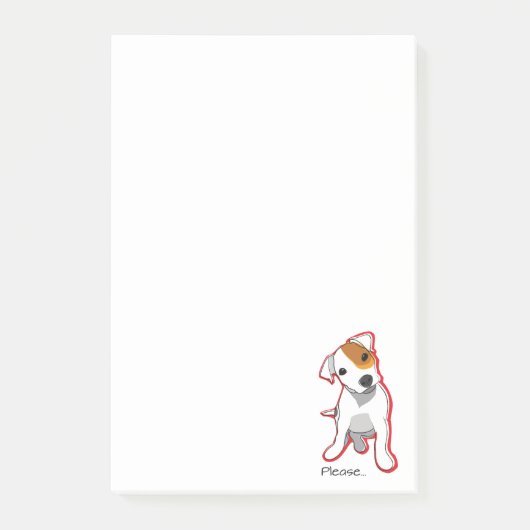 "Alsjeblieft" Jack Russell Terrier Postit merkt op Post-it® Notes (Voorkant)