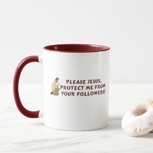 Alsjeblieft Jesus Christelijk Humor Mok (Met donut)