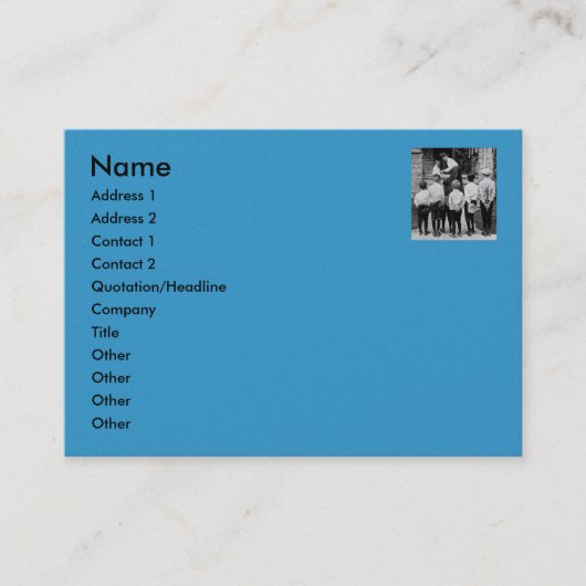 Alsjeblieft mama.  (Cyaan) Visitekaartje (Voorkant)