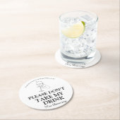 Alsjeblieft, neem mijn drink niet aan, ik dans bru ronde kartonnen onderzetter (Insitu)