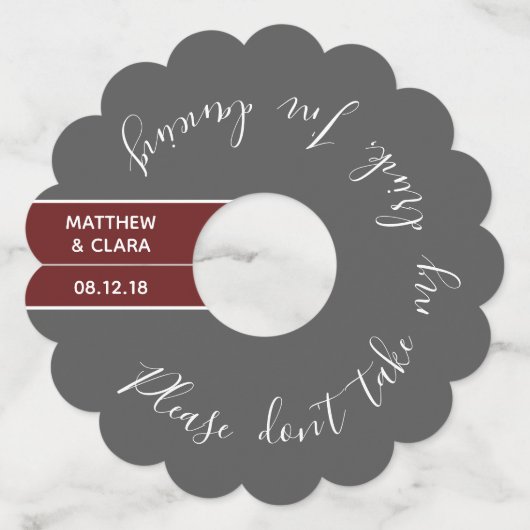 Alsjeblieft, neem niet mijn Drink Ik dans, wijn La Wijnglaslabel (Voorkant)