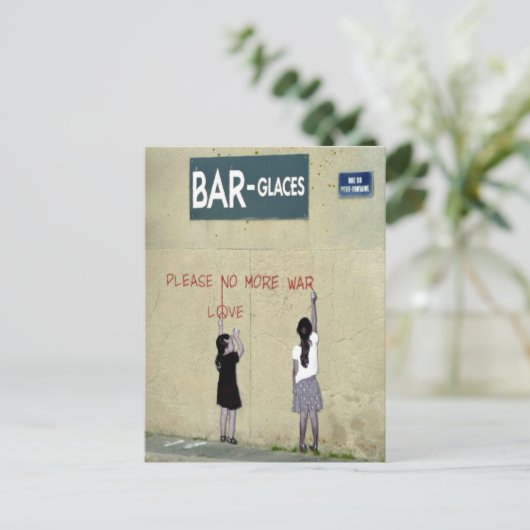 Alsjeblieft niet meer oorlog / liefde, Normandië, Briefkaart (Staand voorkant)