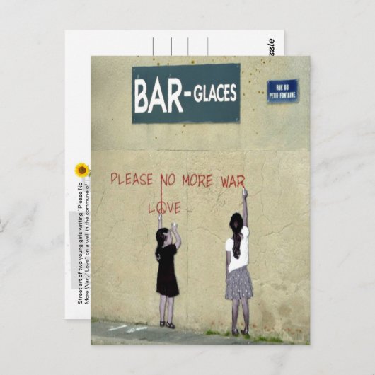 Alsjeblieft niet meer oorlog / liefde, Normandië,  Briefkaart (Voorkant / Achterkant)