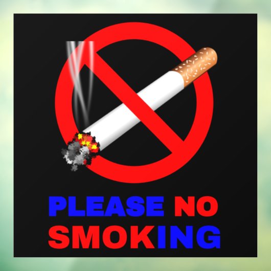 Alsjeblieft niet roken symbool raamsticker (Vel 3)