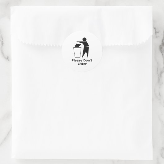 Alsjeblieft niet strooisel ronde sticker (Tas)