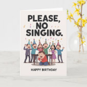 Alsjeblieft, niet zingen! Grappige ongemakkelijke  Kaart (Gele Bloem)