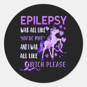 Alsjeblieft Paarse Ribbon S epilepsie bewustzijn Ronde Sticker