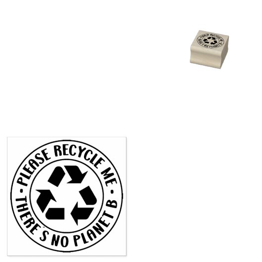 Alsjeblieft, Recyclen me, er is geen Planet B. Rubberstempel (Gestempeld)