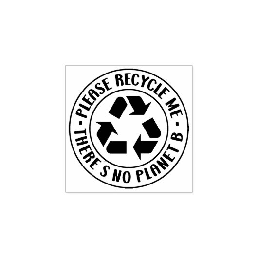 Alsjeblieft, Recyclen me, er is geen Planet B. Rubberstempel (Afrduk)