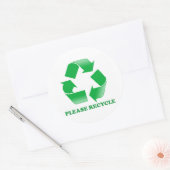 Alsjeblieft, Recyclen. Recyclingbewustzijn. Ga gro Ronde Sticker (Envelop)