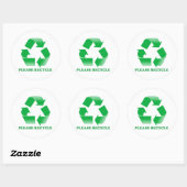 Alsjeblieft, Recyclen. Recyclingbewustzijn. Ga gro Ronde Sticker (Vel)