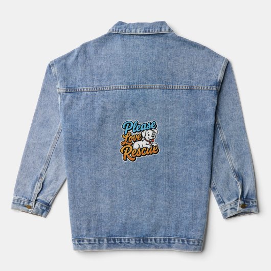 Alsjeblieft Reddingshond Liefde Denim Jacket (Achterkant)