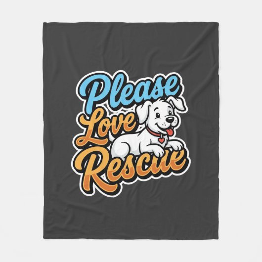 Alsjeblieft Reddingshond Liefde Fleece Deken (Voorkant)