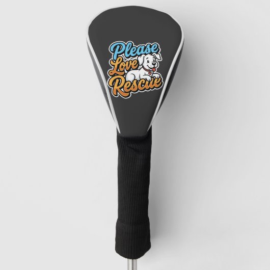 Alsjeblieft Reddingshond Liefde Golfheadcover (Voorkant)