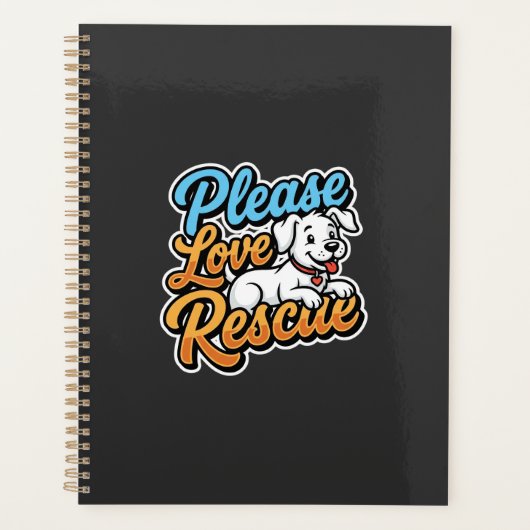 Alsjeblieft Reddingshond Liefde Planner (Voorkant)