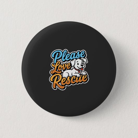 Alsjeblieft Reddingshond Liefde Ronde Button 5,7 Cm (Voorkant)
