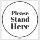 Alsjeblieft Stand Hier covid grote vloer cirkel te Sticker (Vel)