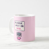 Alsjeblieft. Voor het geval dat. Grappige AI Pixel Koffiemok (Voorkant links)