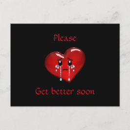 Alsjeblieft, word snel beter. Rood hart Briefkaart
