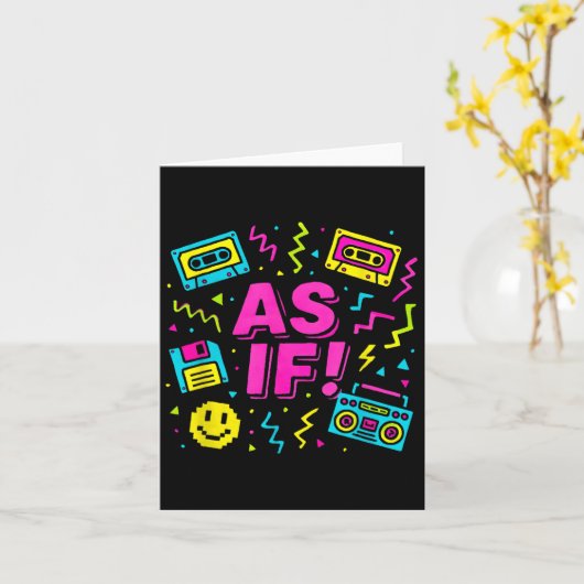 Alsof 90s Retro Clueless Geïnspireerd Grafisch Ont Kaart (Gele Bloem)