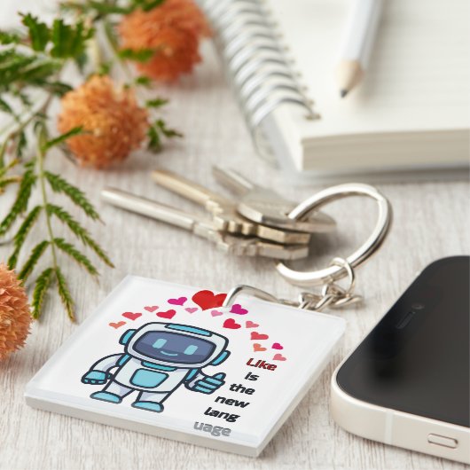 Alsof er een nieuwe taal is sleutelhanger (Voorkant Rechts)