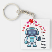 Alsof er een nieuwe taal is sleutelhanger (voorkant)