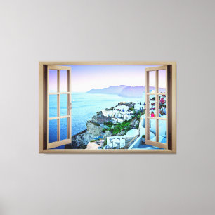 Alsof je in Santorini Greece Canvas Print woont