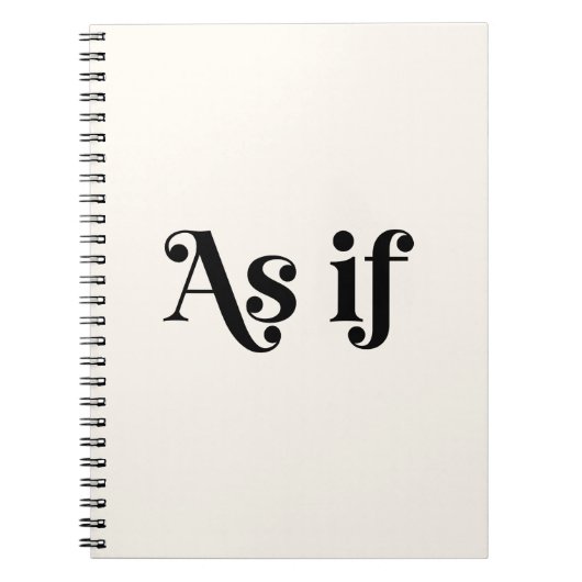 Alsof Notitieboek (Voorkant)