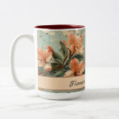 Alstroemeria Bloem Retro Rustiek Tweekleurige Koffiemok (Links)