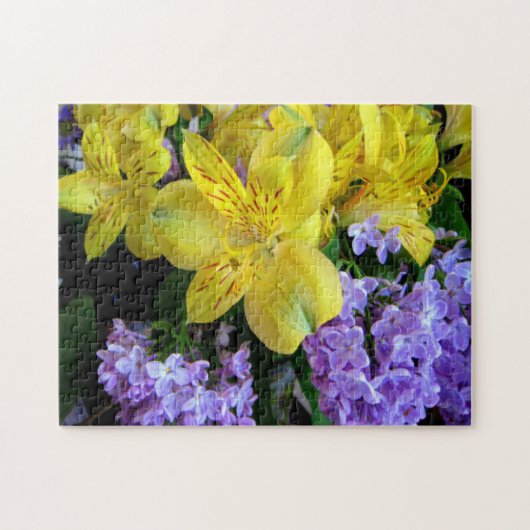 Alstroemeria en Lilacs Flowers Legpuzzel (Horizontaal)