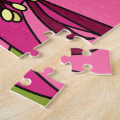 Alstroemeria Flower en Goldfinch Jigzaag Puzzle Legpuzzel (Zijkant)