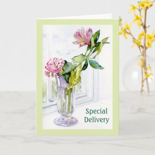 Alstroemeria Flowers 5x7 Folded Kaart (Gele Bloem)