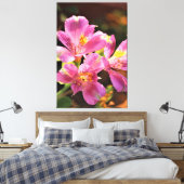 Alstroemeria Lilly Stunning Floral Bold Pink Canvas Afdruk (Insitu (Slaapkamer))