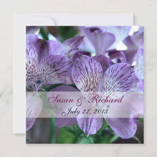 Alstroemeria Lily Wedding Invitation Kaart (Voorkant)