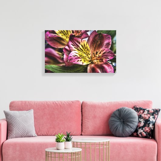 Alstroemeria Peruaanse Lelie bloem Canvas Print (Insitu (Woonkamer))