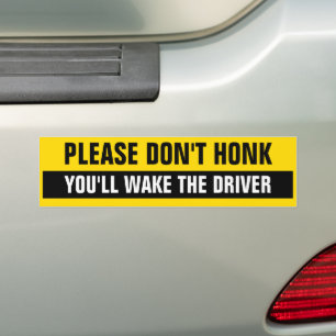 ALSTUBLIEFT NIET TOEGEVEN DAT JE DE CHAUFFEUR WAKK BUMPERSTICKER
