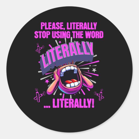 Alstublieft Ronde Sticker (Voorkant)