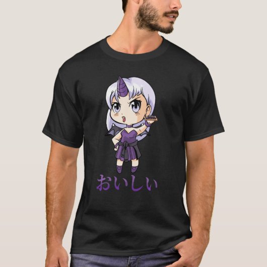 Alt Aesthetics Delicious Devil Girl Sushi Roll Emo T-shirt (Voorkant)