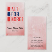 Alt for Norge Norwegian Motto Visitekaartjes (Voorkant / Achterkant)