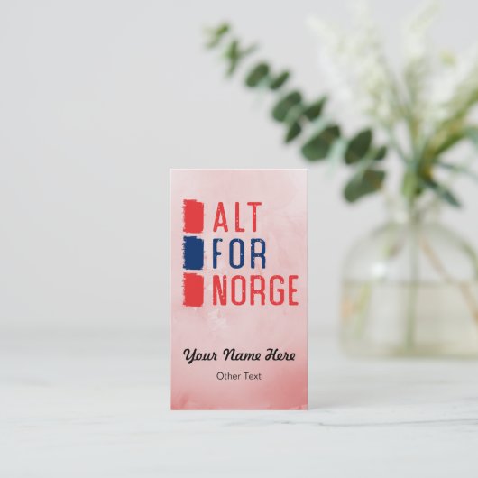 Alt for Norge Norwegian Motto Visitekaartjes (Staand voorkant)