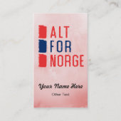 Alt for Norge Norwegian Motto Visitekaartjes (Voorkant)