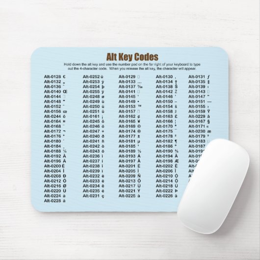Alt Key Codes Mousepad Muismat (Met muis)